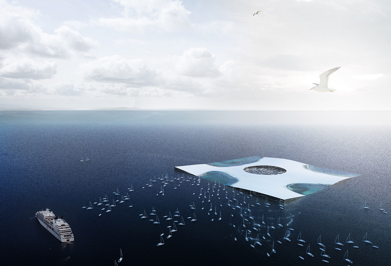 Illustration for article titled A Floating Artificial Reef Would Let You Walk Down Into the Ocean Deep